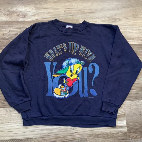 Looney Tunes What’s Up With You Tweety Bird sweatshirt Xl 1997 Warner Brothers - Picture 1 of 7